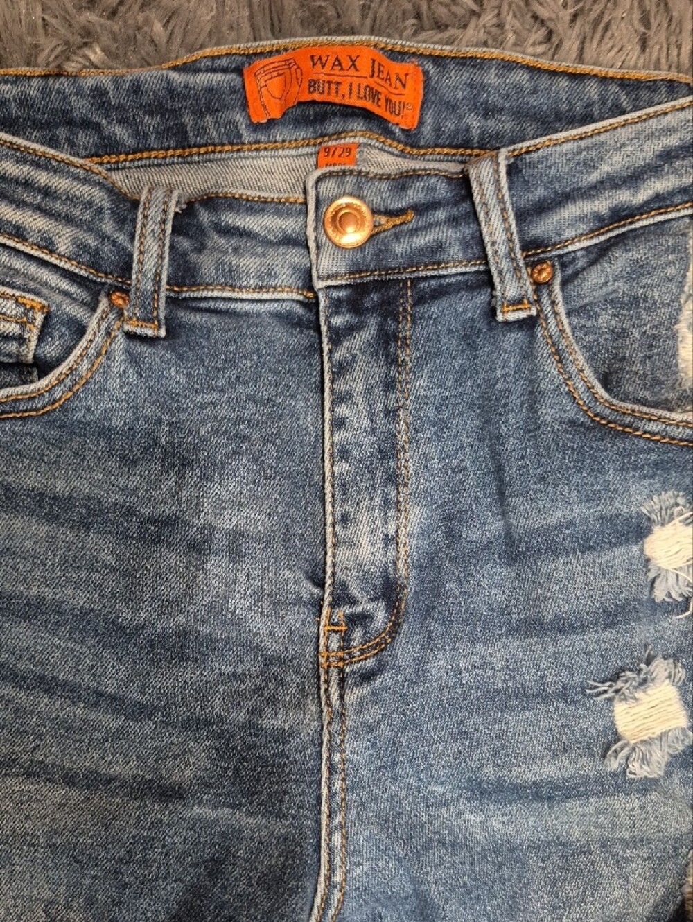 👖Wax Jean Distressed Light Blue Skinny Jeans👖 - Picture 6 of 6